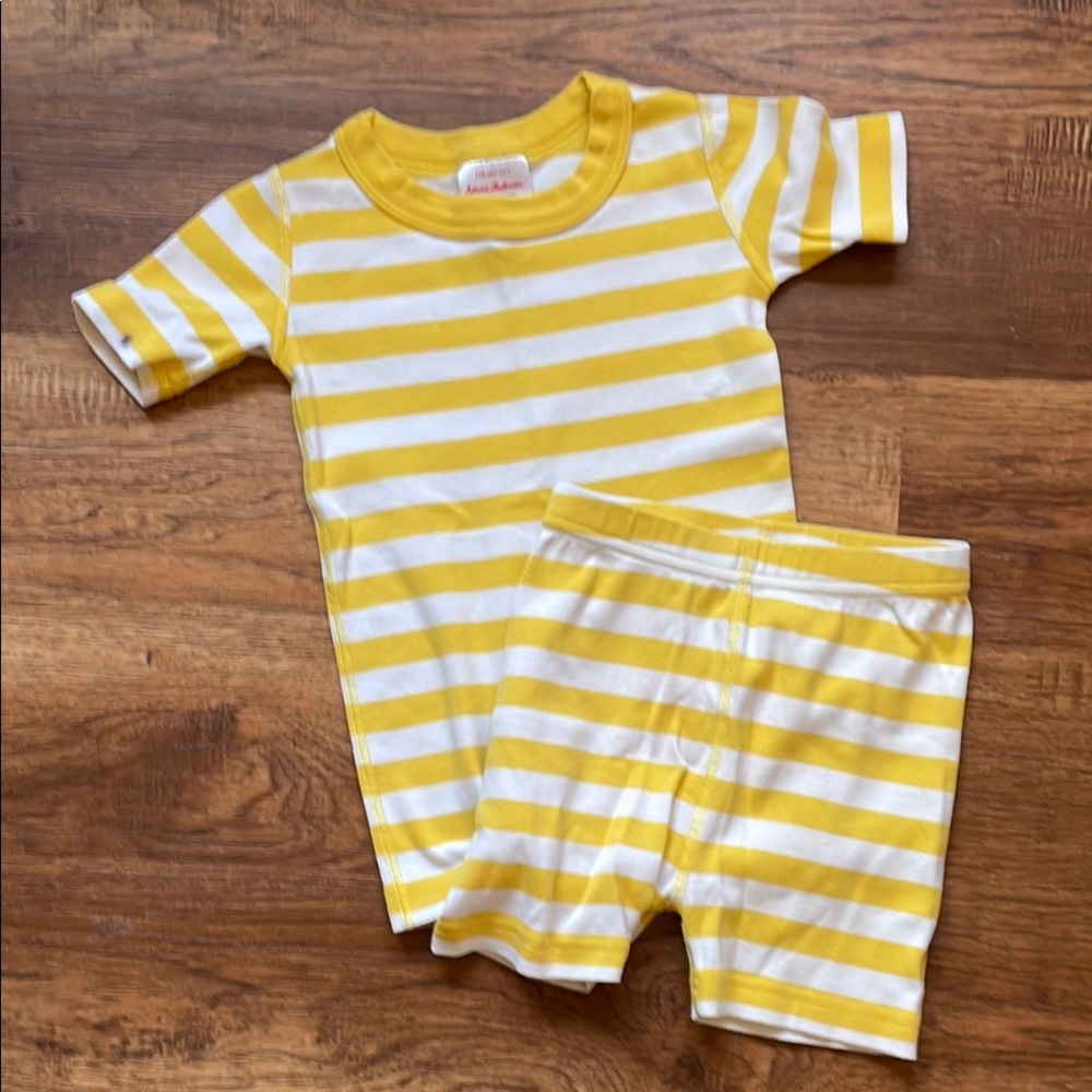 Hanna Andersson Yellow Striped Pajama Set